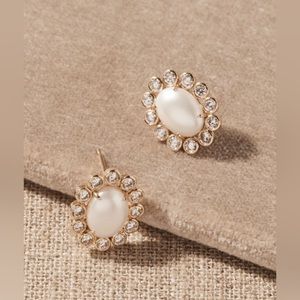 🖤Anthropologie Blanc Pearl & Gold-Plated Earrings
